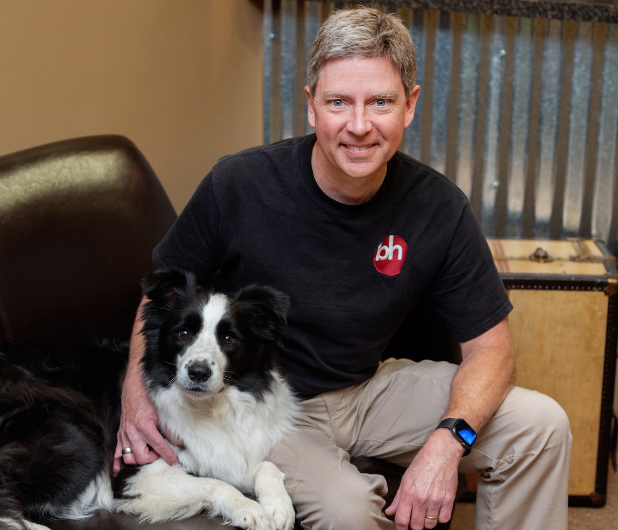 A photo of Brian and his dog